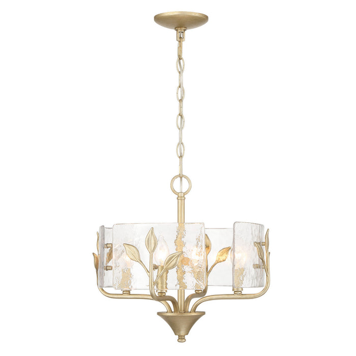 Golden - 4503-4P WG-HWG - Four Light Pendant - Bloem - White Gold