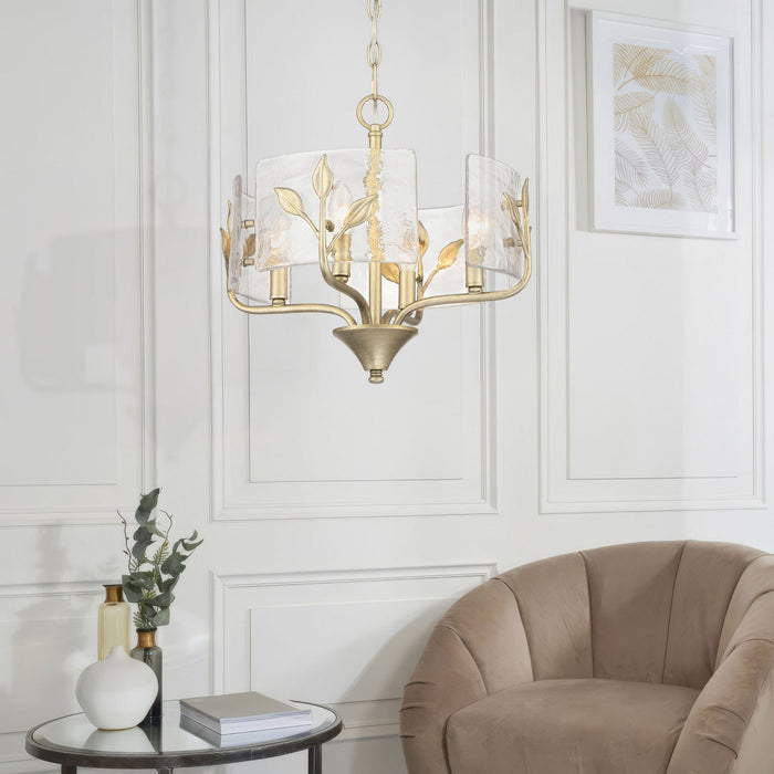 Golden - 4503-4P WG-HWG - Four Light Pendant - Bloem - White Gold