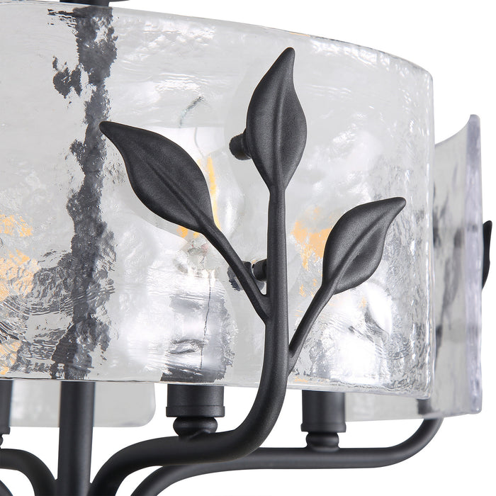 Golden - 4503-4SF NB-HWG - Four Light Semi-Flush Mount - Bloem - Natural Black