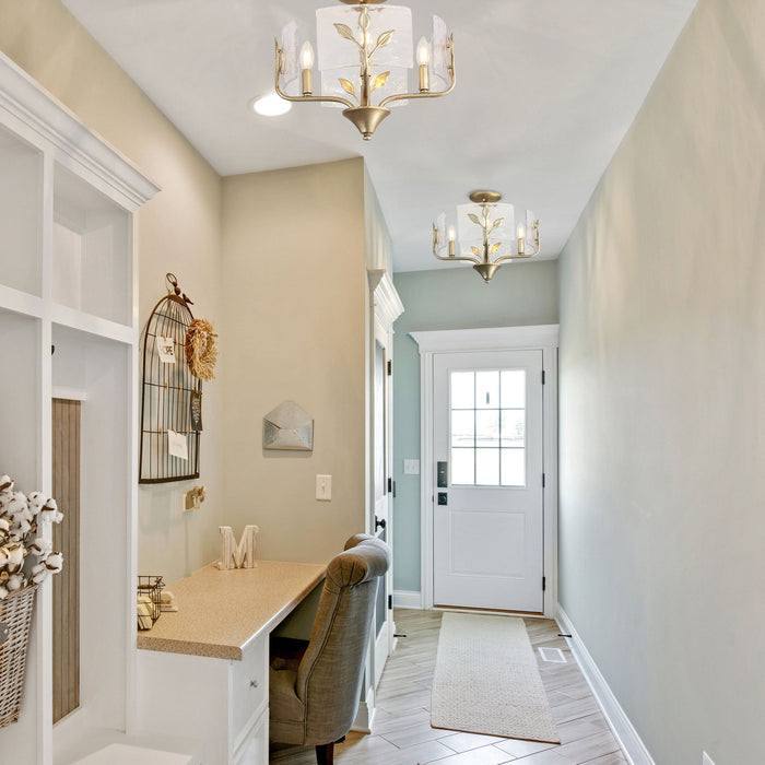 Golden - 4503-4SF WG-HWG - Four Light Semi-Flush Mount - Bloem - White Gold