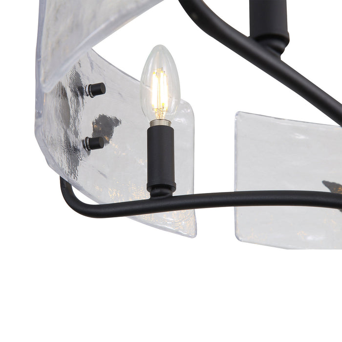 Golden - 4503-5P NB-HWG - Five Light Pendant - Bloem - Natural Black