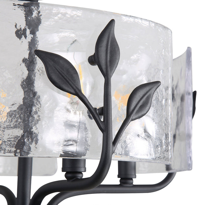 Golden - 4503-5P NB-HWG - Five Light Pendant - Bloem - Natural Black