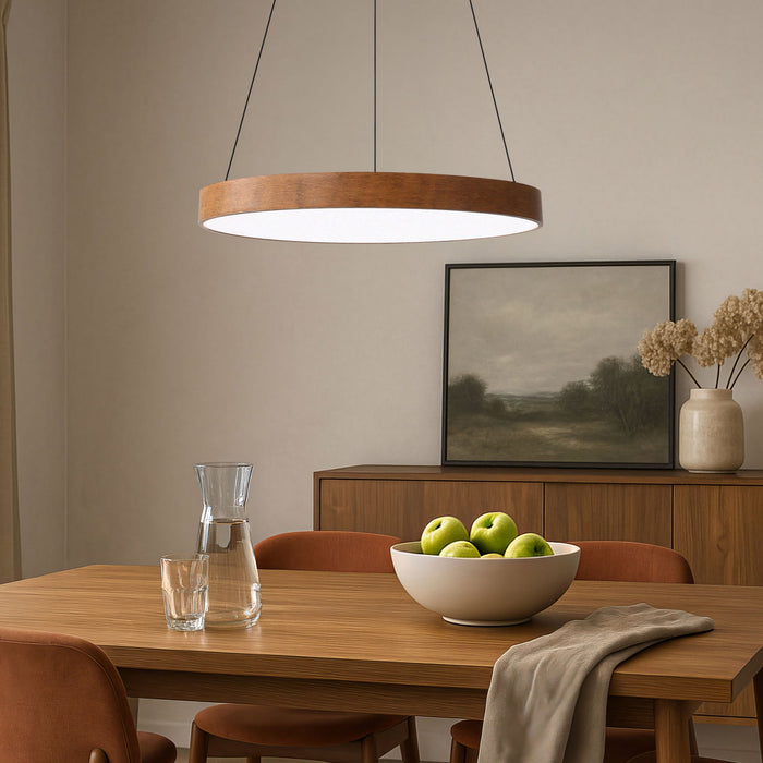 Golden - 4963-24 WA - LED Pendant - Anello - Walnut