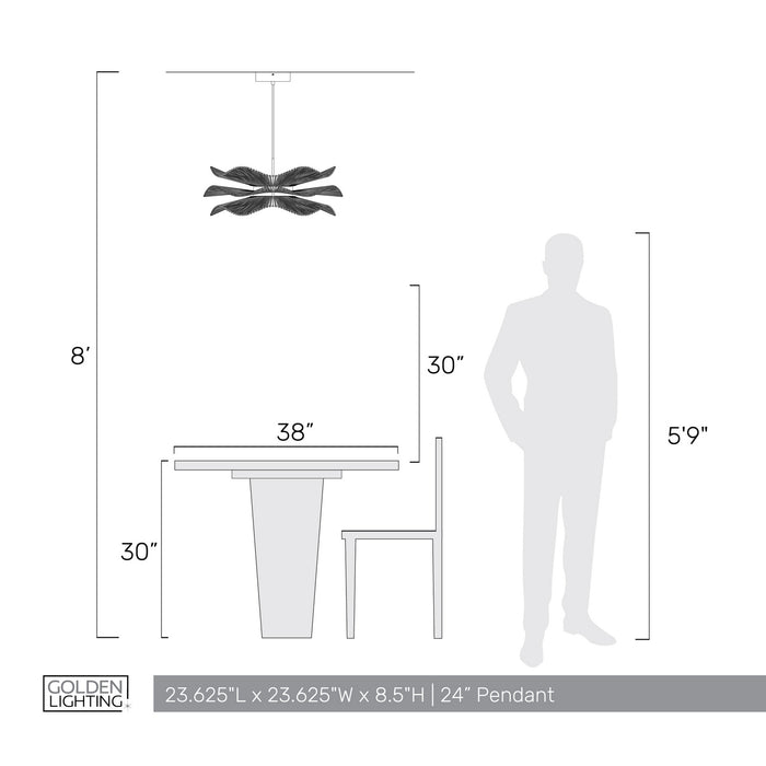 Golden - 6300-24 WHT - LED Pendant - Whisper - Matte White