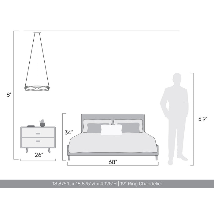 Golden - 7916-19 AGL - LED Chandelier - Spirale - Anodized Gold