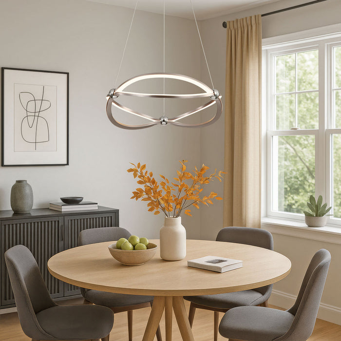 Golden - 7916-19 SNC - LED Chandelier - Spirale - Satin Nickel