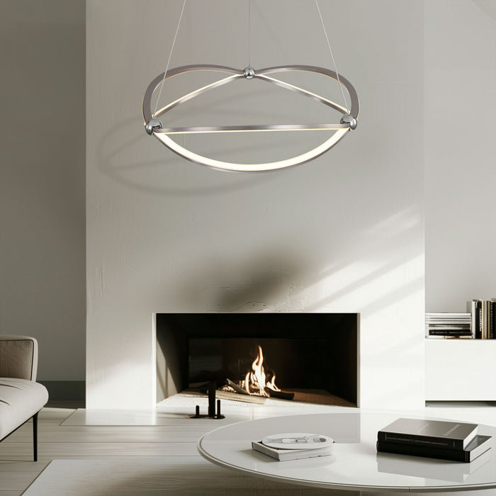 Golden - 7916-24 SNC - LED Chandelier - Spirale - Satin Nickel