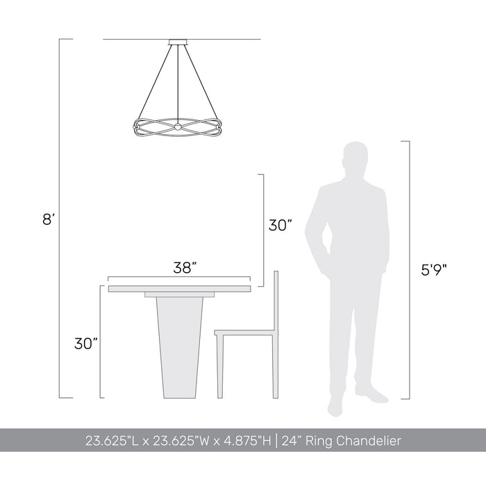 Golden - 7916-24 SNC - LED Chandelier - Spirale - Satin Nickel