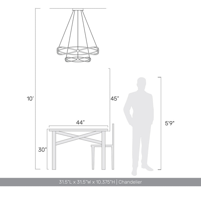 Golden - 7916-32-19 SNC - LED Chandelier - Spirale - Satin Nickel