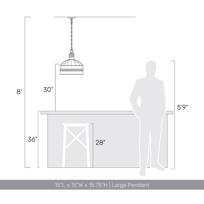 Golden - 8801-M1L AGV-GV - One Light Mini Pendant - Tinsmith - Aged Galvanized Steel