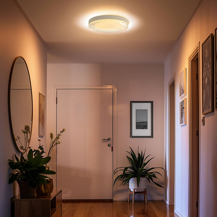 Golden - 9518-16 SNW-CLR - LED Flush Mount - Ondulada - Sand White