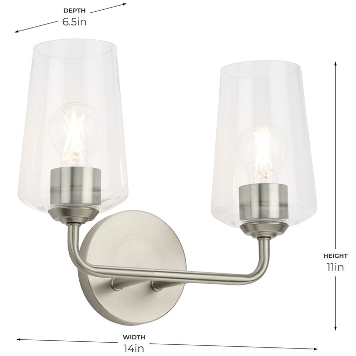 Progress Lighting - P300540-009 - Two Light Bath & Vanity - Celino - Brushed Nickel