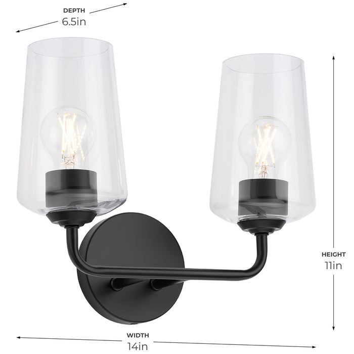Progress Lighting - P300540-031 - Two Light Bath & Vanity - Celino - Black