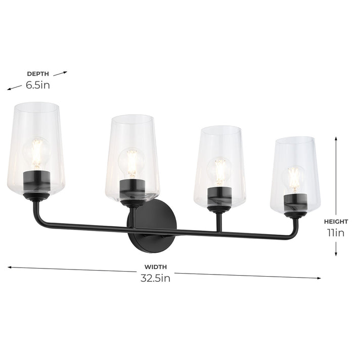 Progress Lighting - P300542-031 - Four Light Bath & Vanity - Celino - Black