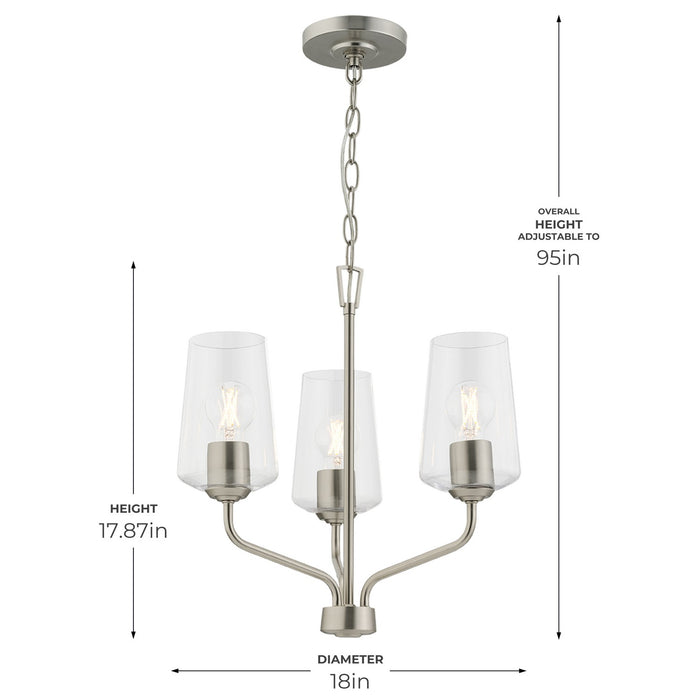 Progress Lighting - P400440-009 - Three Light Chandelier - Celino - Brushed Nickel