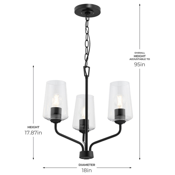 Progress Lighting - P400440-031 - Three Light Chandelier - Celino - Black