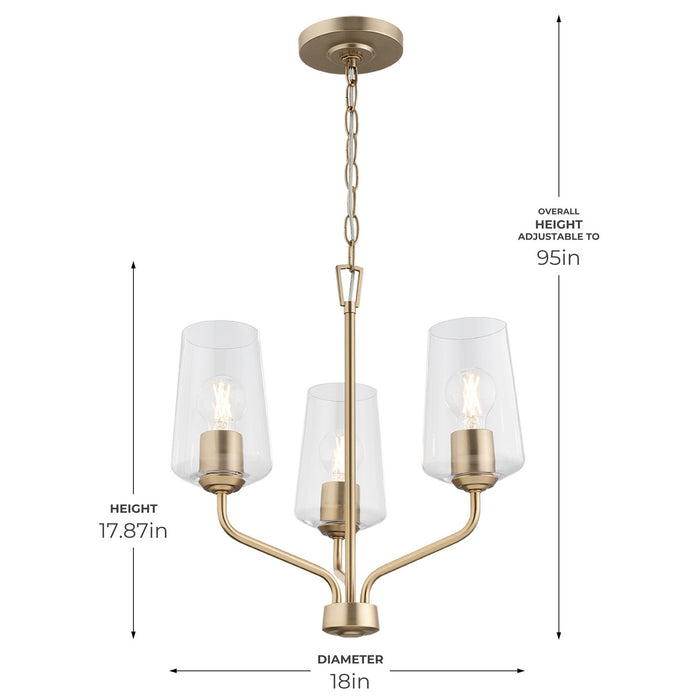 Progress Lighting - P400440-177 - Three Light Chandelier - Celino - Champagne Bronze