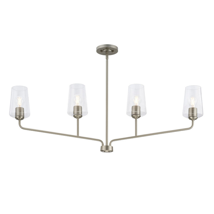 Progress Lighting - P400441-009 - Four Light Linear Chandelier - Celino - Brushed Nickel