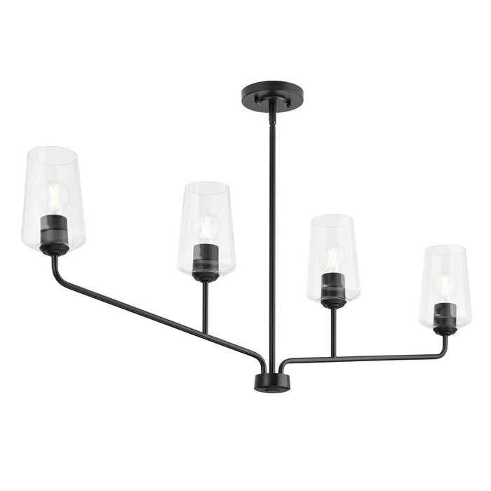 Progress Lighting - P400441-031 - Four Light Linear Chandelier - Celino - Black