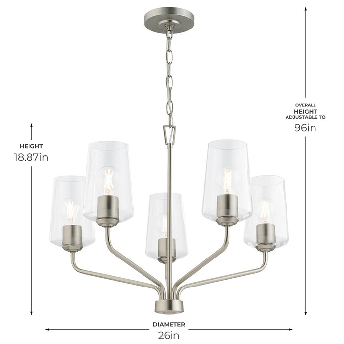 Progress Lighting - P400442-009 - Five Light Chandelier - Celino - Brushed Nickel