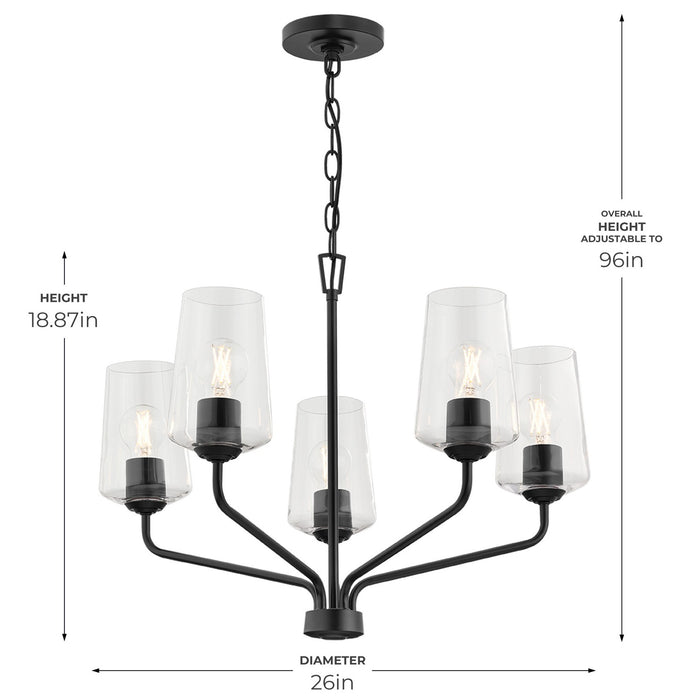 Progress Lighting - P400442-031 - Five Light Chandelier - Celino - Black