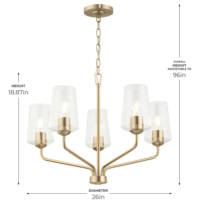 Progress Lighting - P400442-177 - Five Light Chandelier - Celino - Champagne Bronze