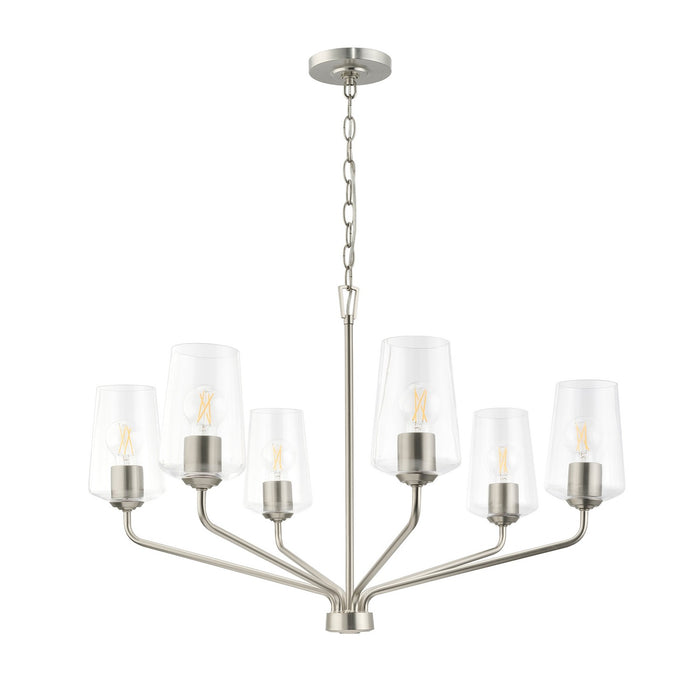 Progress Lighting - P400443-009 - Six Light Chandelier - Celino - Brushed Nickel