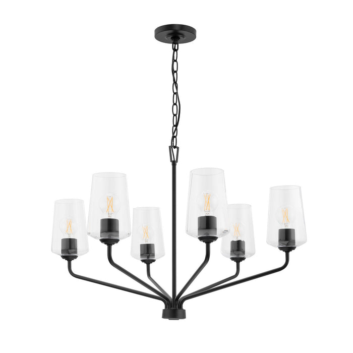 Progress Lighting - P400443-031 - Six Light Chandelier - Celino - Black
