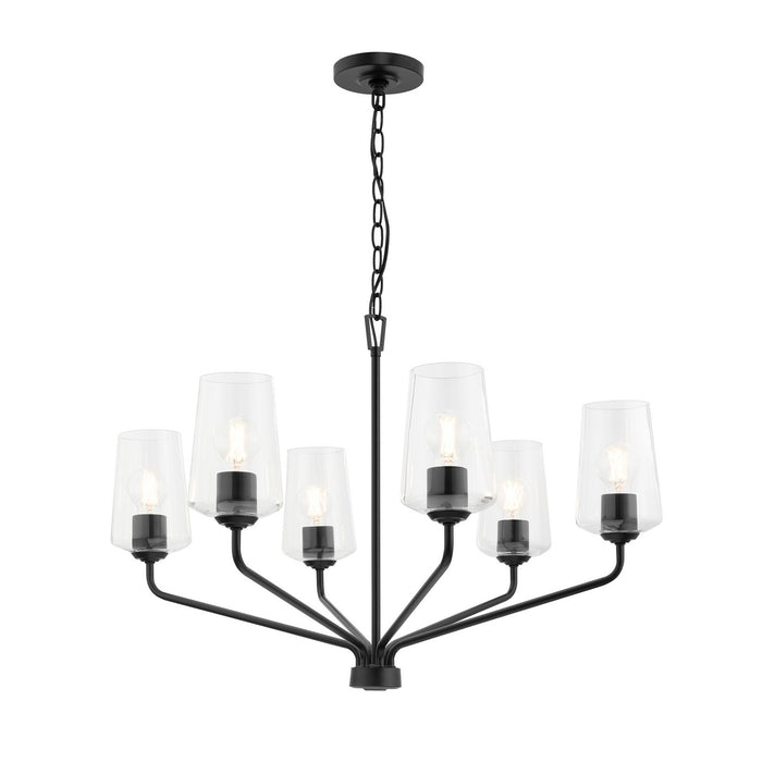 Progress Lighting - P400443-031 - Six Light Chandelier - Celino - Black