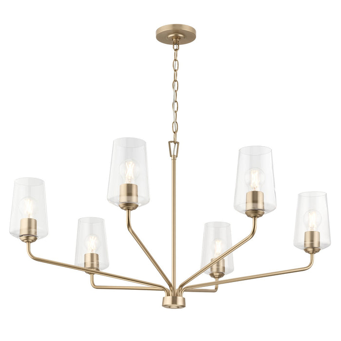 Progress Lighting - P400444-177 - Six Light Chandelier - Celino - Champagne Bronze