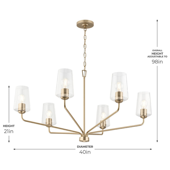 Progress Lighting - P400444-177 - Six Light Chandelier - Celino - Champagne Bronze