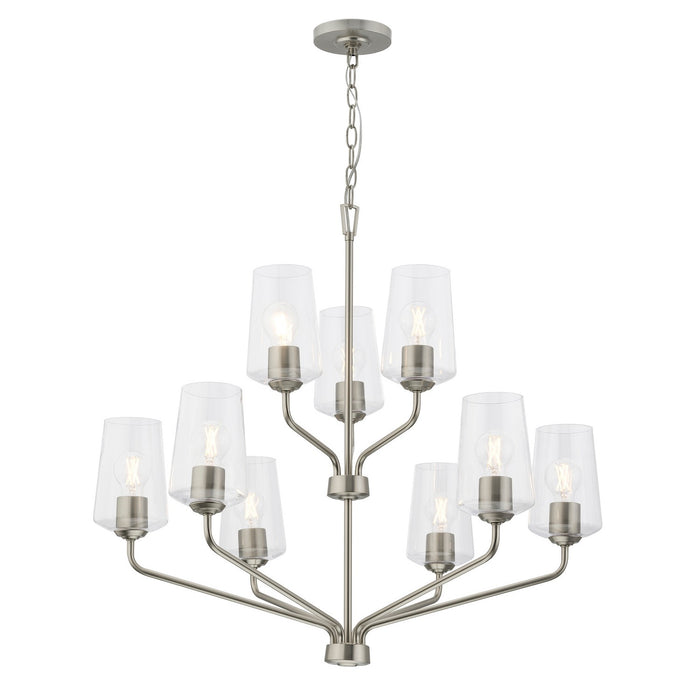 Progress Lighting - P400445-009 - Nine Light Chandelier - Celino - Brushed Nickel