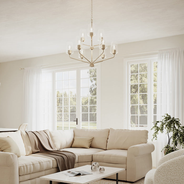 Progress Lighting - P400445-009 - Nine Light Chandelier - Celino - Brushed Nickel