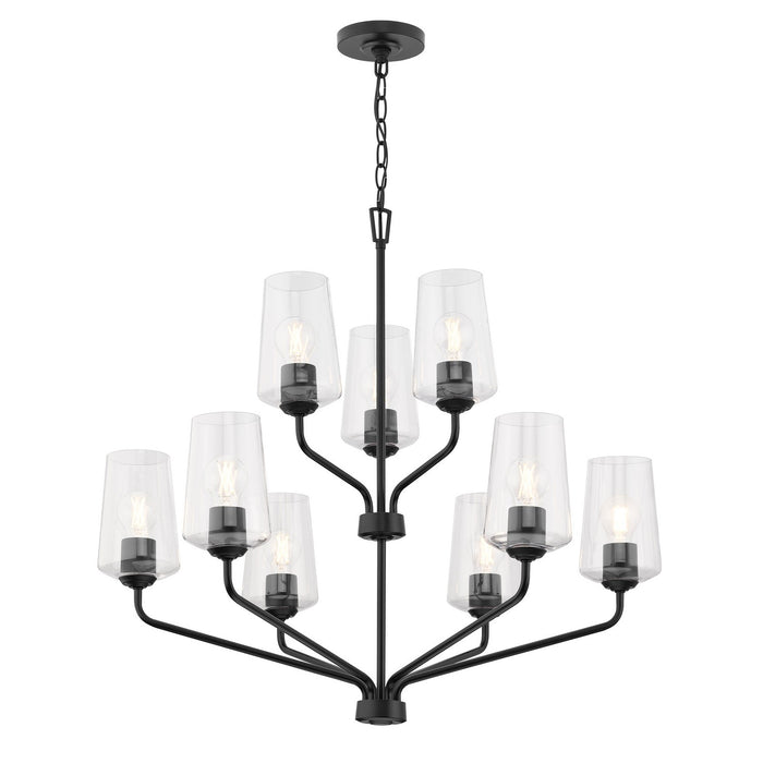 Progress Lighting - P400445-031 - Nine Light Chandelier - Celino - Black