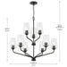 Progress Lighting - P400445-031 - Nine Light Chandelier - Celino - Black