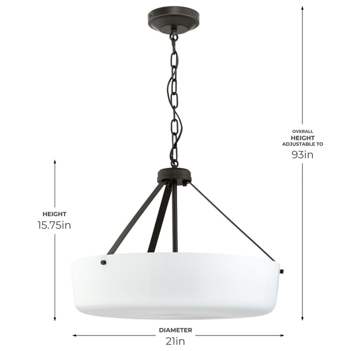 Progress Lighting - P500508-020 - Three Light Convertible Pendant - Lieon - Antique Bronze
