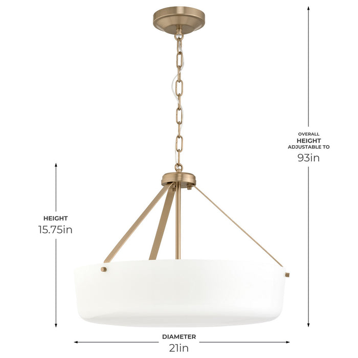 Progress Lighting - P500508-177 - Three Light Convertible Pendant - Lieon - Champagne Bronze