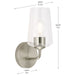 Progress Lighting - P710148-009 - One Light Wall Sconce - Celino - Brushed Nickel