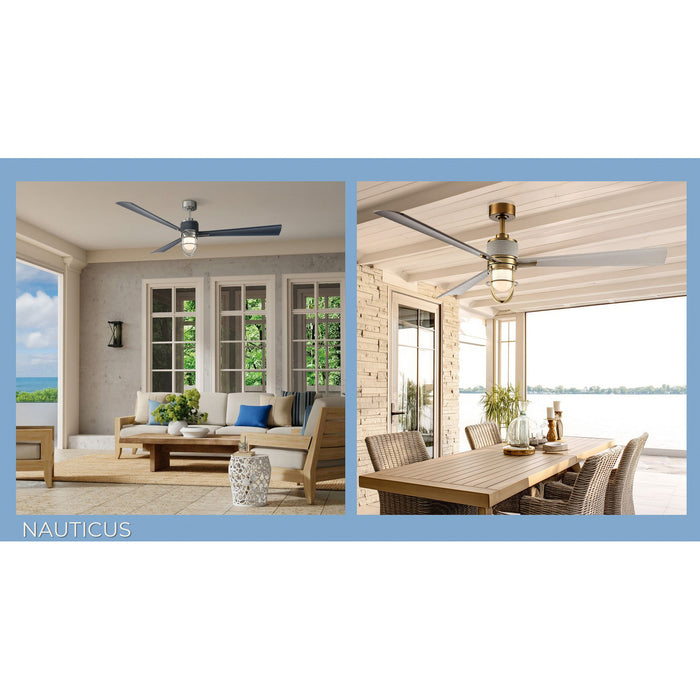 Minka Aire - F768L-BNW/CL - 65"Ceiling Fan - Nauticus - Brushed Nickel Wet With Coal Blades