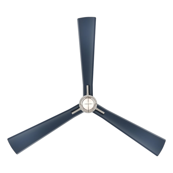 Minka Aire - F768L-BNW/NVY - 65"Ceiling Fan - Nauticus - Brushed Nickel Wet With Navy Blades