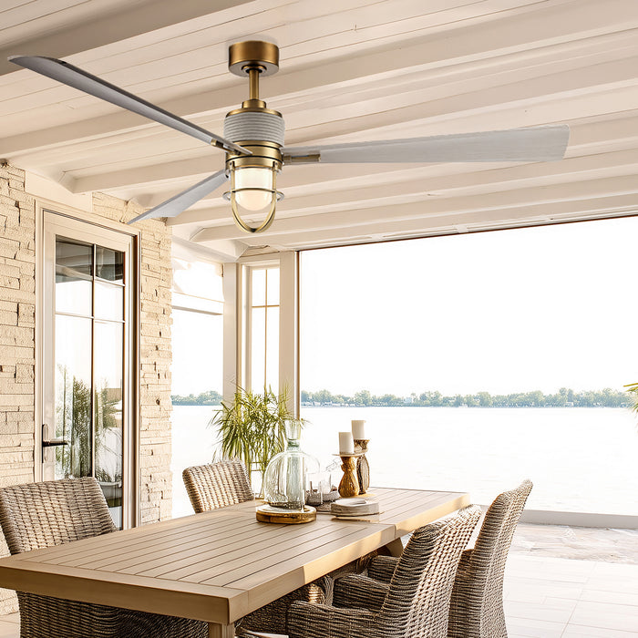 Minka Aire - F768L-LBR/WCD - 65"Ceiling Fan - Nauticus - Legacy Brass