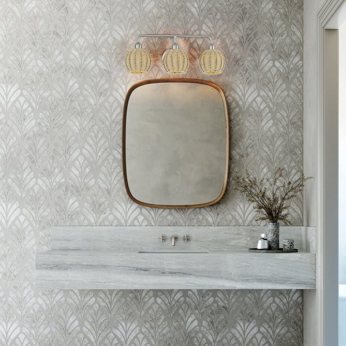 Livex Lighting - 13683-91 - Three Light Vanity - Summervine - Brushed Nickel