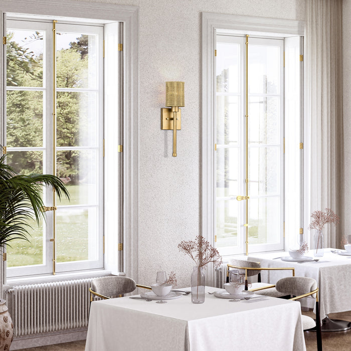 Livex Lighting - 13701-48 - One Light Wall Sconce - Weavington - Antique Gold Leaf