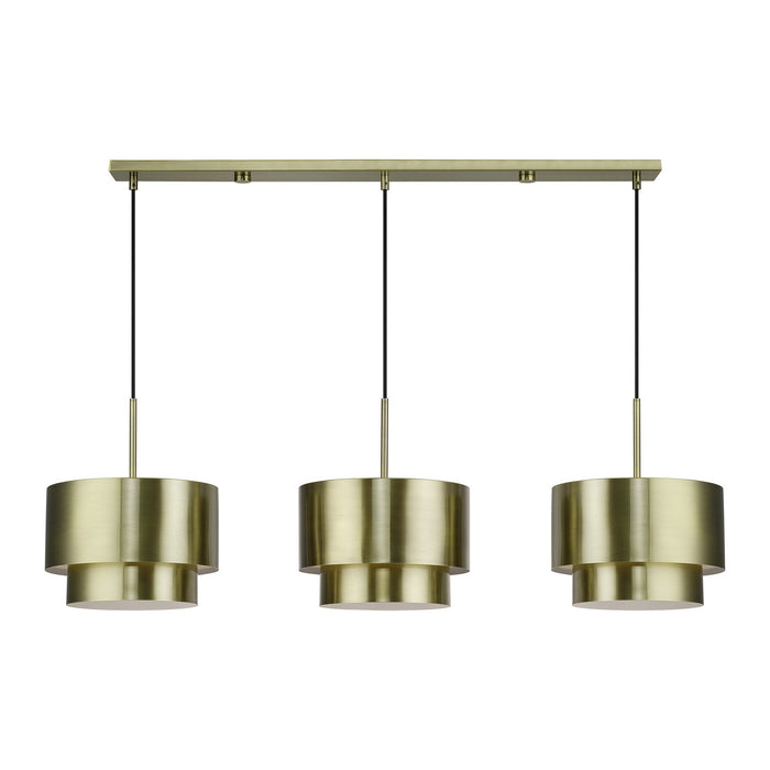 Livex Lighting - 40053-01 - Three Light Linear Chandelier - Zolana - Antique Brass