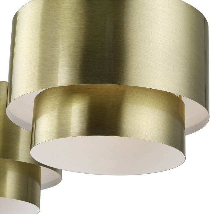 Livex Lighting - 40053-01 - Three Light Linear Chandelier - Zolana - Antique Brass