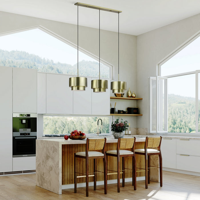 Livex Lighting - 40053-01 - Three Light Linear Chandelier - Zolana - Antique Brass