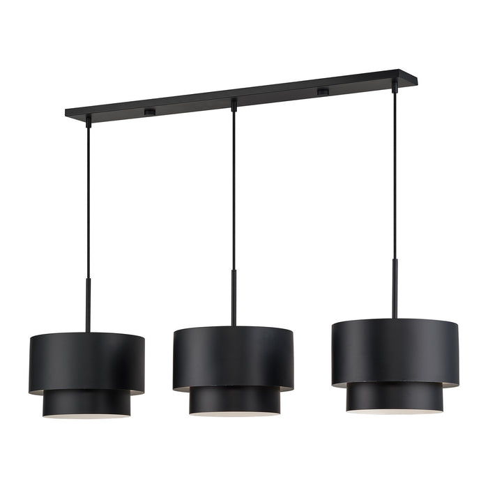 Livex Lighting - 40053-04 - Three Light Linear Chandelier - Zolana - Black
