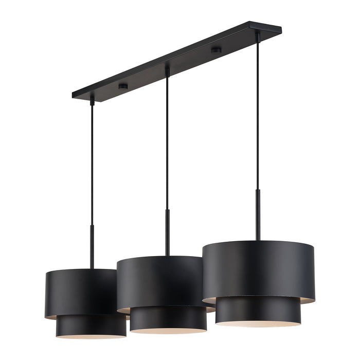 Livex Lighting - 40053-04 - Three Light Linear Chandelier - Zolana - Black