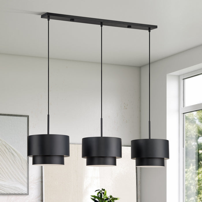 Livex Lighting - 40053-04 - Three Light Linear Chandelier - Zolana - Black