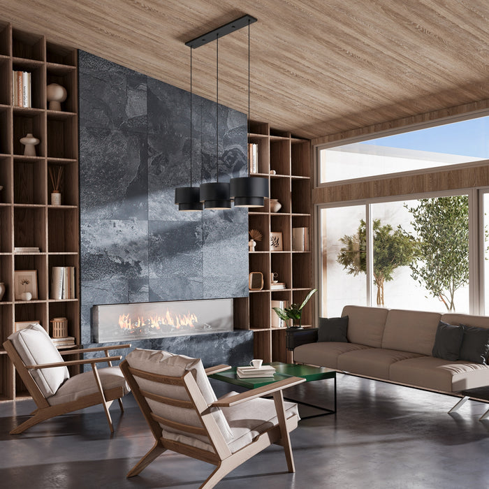 Livex Lighting - 40053-04 - Three Light Linear Chandelier - Zolana - Black